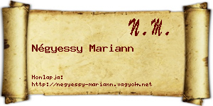 Négyessy Mariann névjegykártya