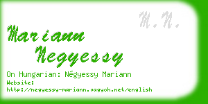 mariann negyessy business card